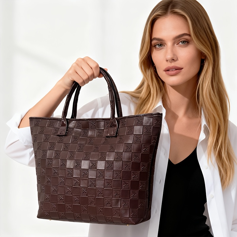 Luxury Bags Vintage - 라이트 럭셔리 딥 브라운 퀼트 패턴