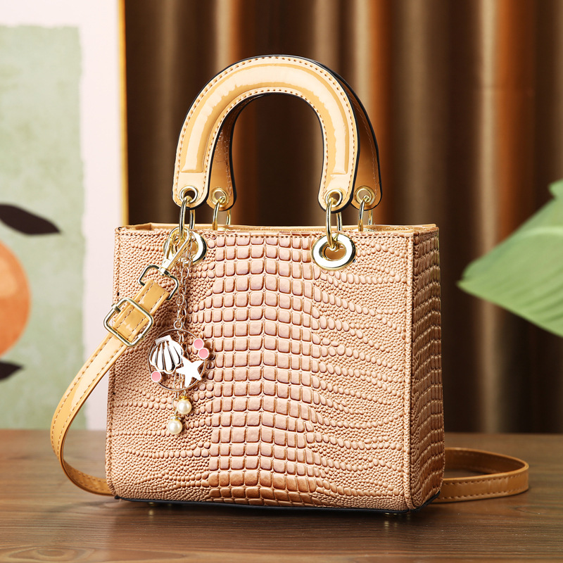 Luxury Bags Classy - 악어 패턴 질감 작은 사각형 가방