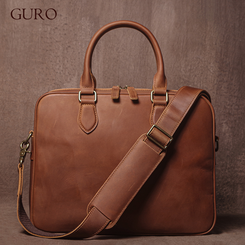 Luxury Bags Vintage - GURO 남자 크레이지 호스 소 가죽