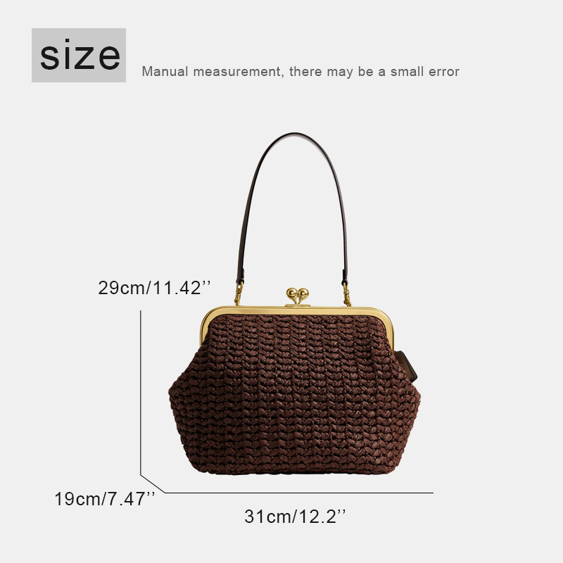 손으로 짠 키스락 프레임 숄더 라피아 클립 스트로 비치 - Luxury Bags Vintage 리뷰 및 가격