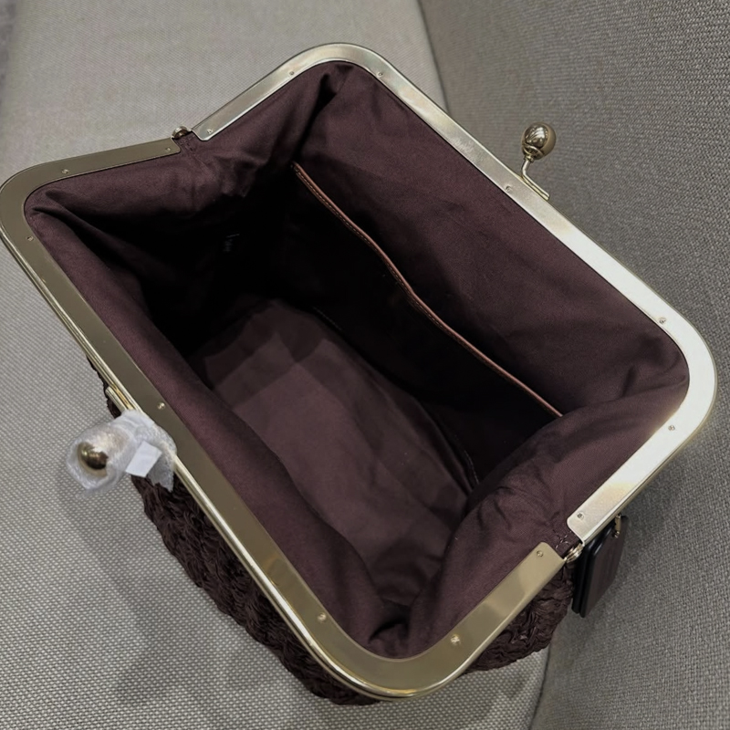 손으로 짠 키스락 프레임 숄더 라피아 클립 스트로 비치 - Luxury Bags Vintage 리뷰 및 가격