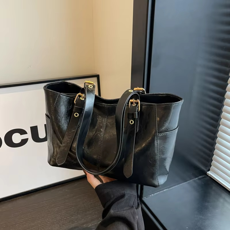 여성용 대용량 단색 핸드백 2025 한국 스타일 다용도 - Luxury Bags Korea 리뷰 및 가격