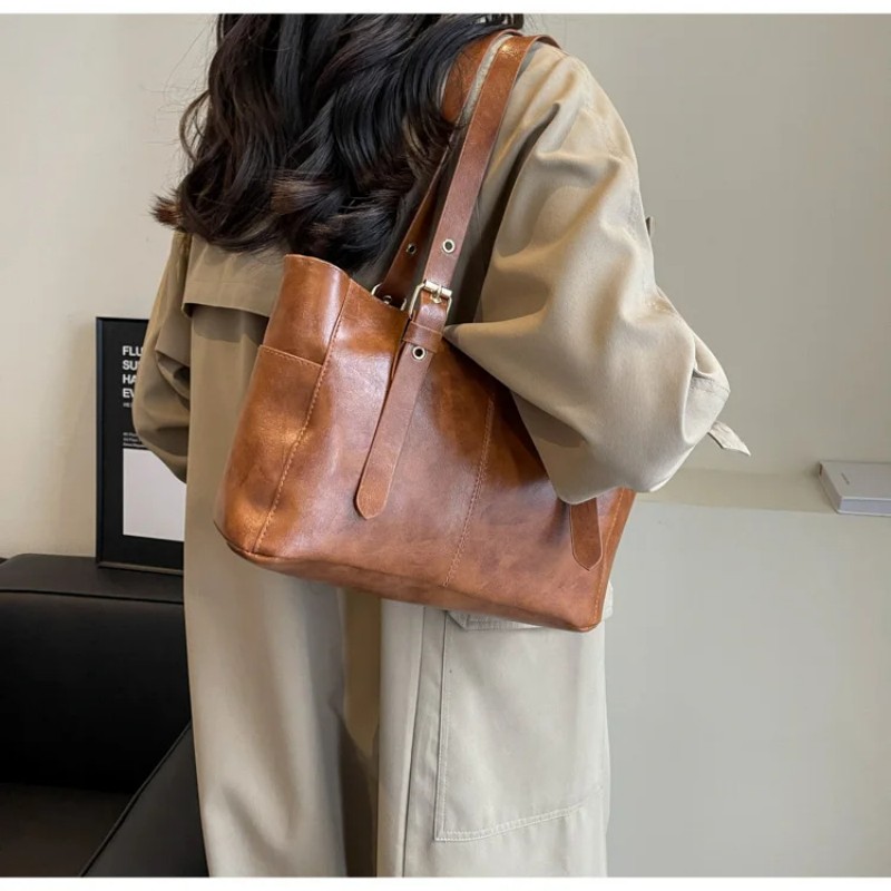 여성용 대용량 단색 핸드백 2025 한국 스타일 다용도 - Luxury Bags Korea 리뷰 및 가격