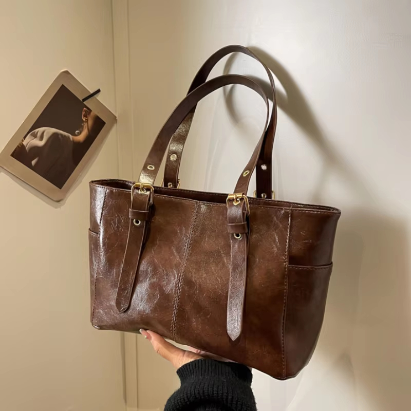 여성용 대용량 단색 핸드백 2025 한국 스타일 다용도 - Luxury Bags Korea 리뷰 및 가격