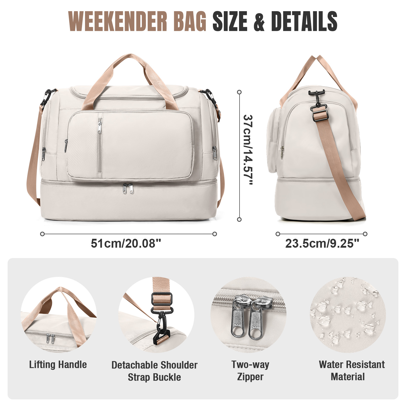 여성용 개인 물품 여행 가방, 캠핑 필수품, 여성용 주 - Weekender Bag Duffle 리뷰 및 가격