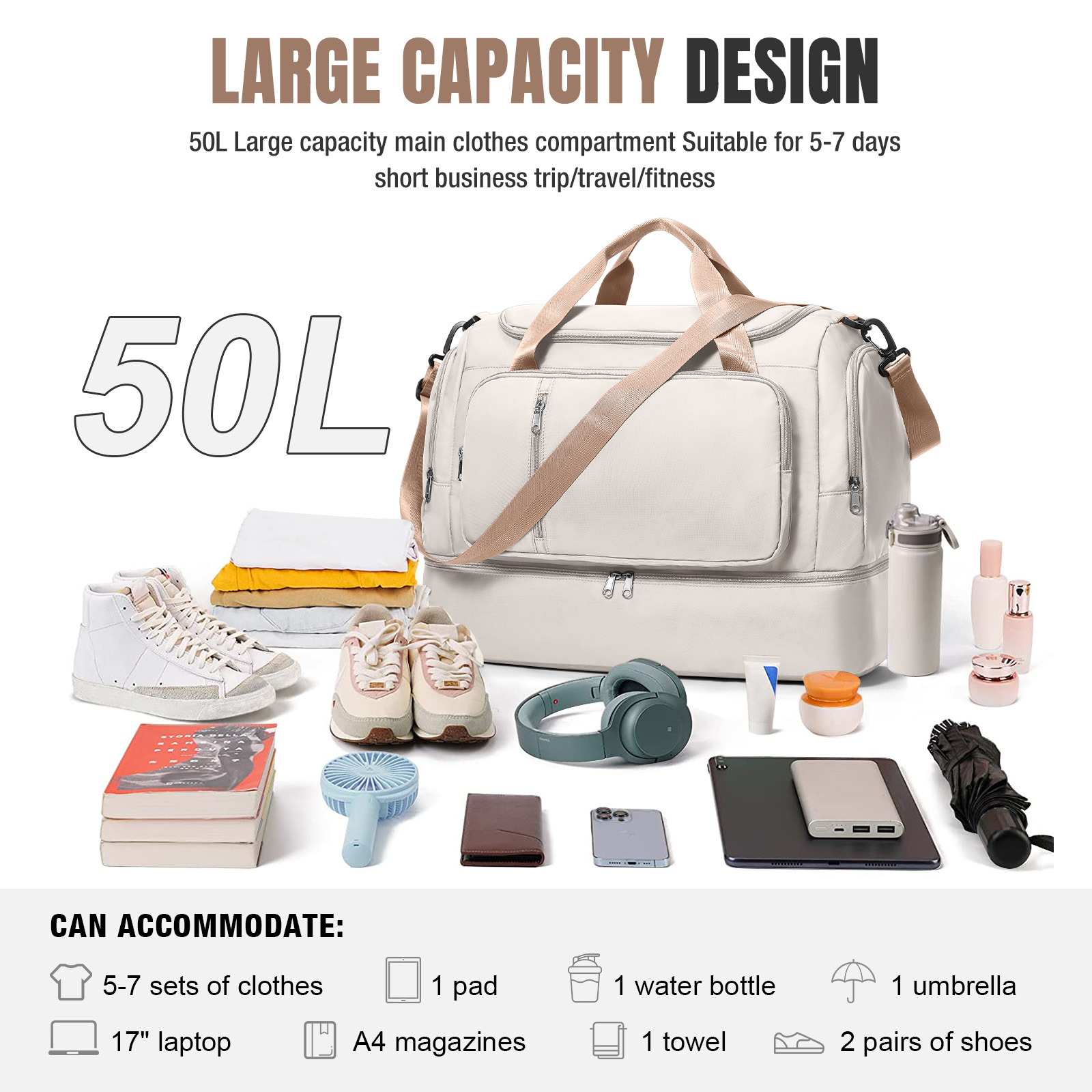 여성용 개인 물품 여행 가방, 캠핑 필수품, 여성용 주 - Weekender Bag Duffle 리뷰 및 가격