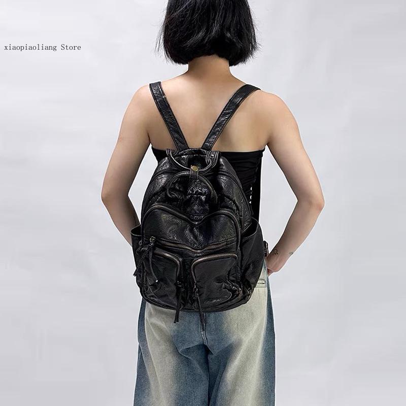 럭셔리 소프트 워시드 PU 가죽 백팩 트렌드 대학 가방 - Luxury Bags Vintage 리뷰 및 가격