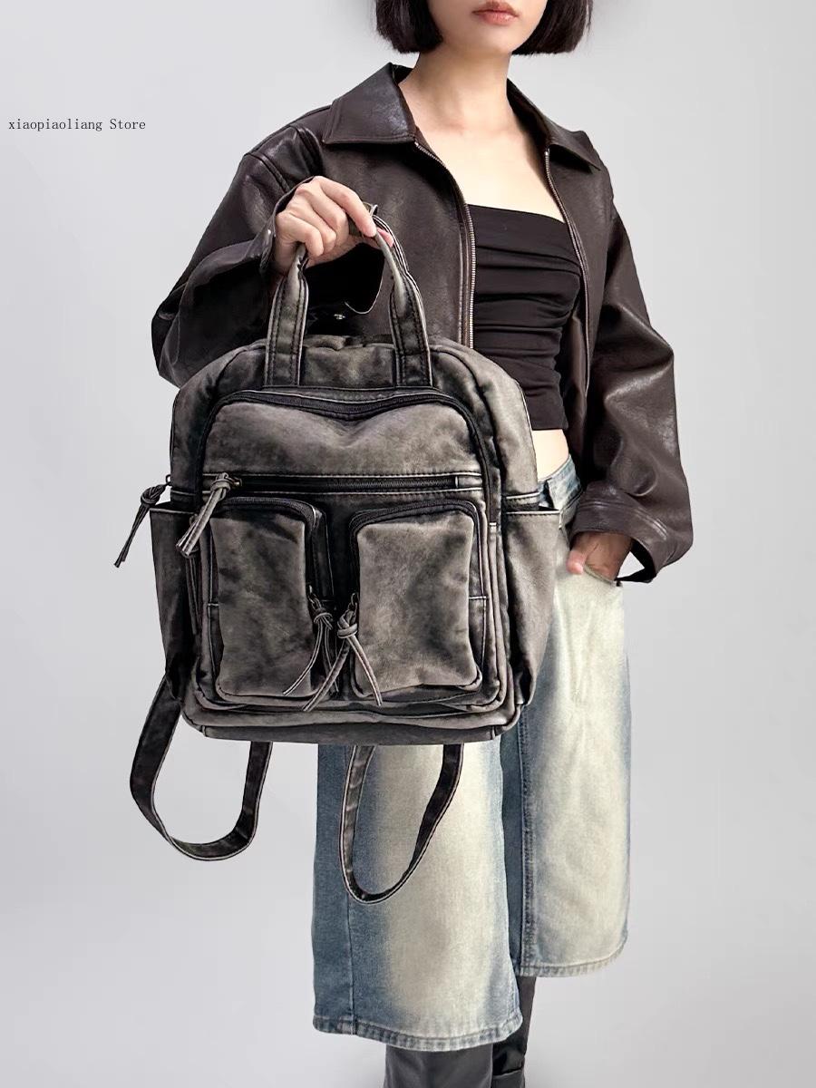 럭셔리 소프트 워시드 PU 가죽 백팩 트렌드 대학 가방 - Luxury Bags Vintage 리뷰 및 가격