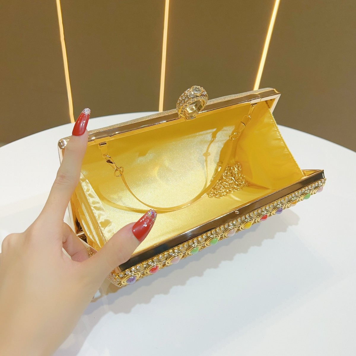 럭셔리 라인스톤 태슬 골드 실버 이브닝 백 여성용 유럽 - Luxury Bags Europe 리뷰 및 가격