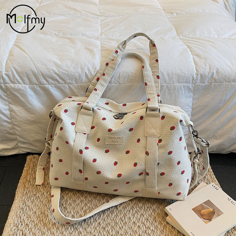 코듀로이 여행 토트백 대용량 딸기 여행 핸드백(신발 수 - Weekender Bag Duffle 리뷰 및 가격