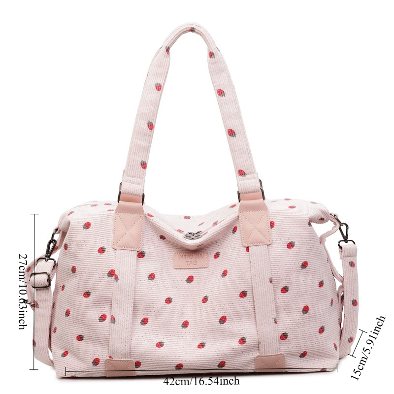 코듀로이 여행 토트백 대용량 딸기 여행 핸드백(신발 수 - Weekender Bag Duffle 리뷰 및 가격