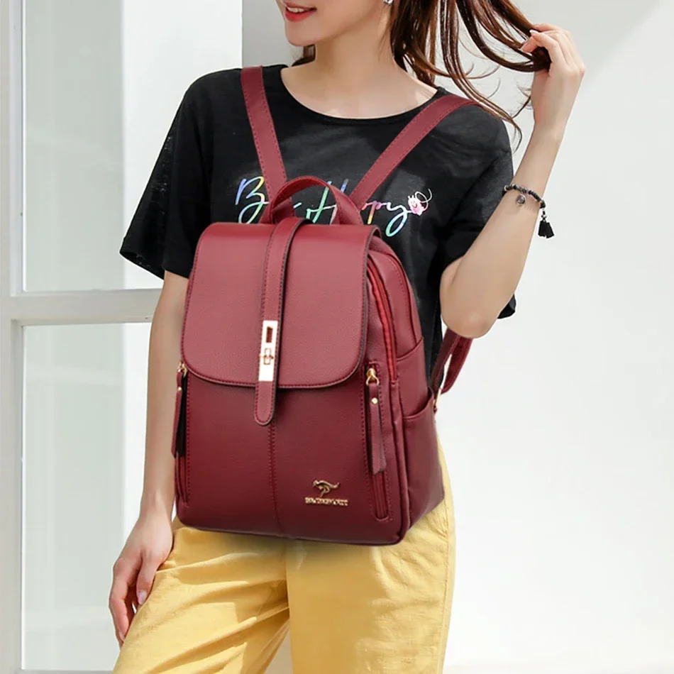 여성 가죽 대용량 배낭 여자를위한 고품질 빈티지 학교  - Luxury Bags Vintage 리뷰 및 가격
